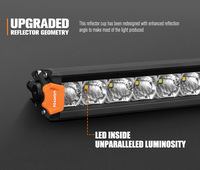 LIGHTFOX 140W IP68 4x4 Offroad Car Barre lumineuse LED à une rangée de 28 pouces Faisceau combiné