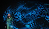 Illusions d'hologramme utilisant la technique Peppers Ghost, film miroir transparent de 5x9 mètres avec cadre pour l'hologramme
