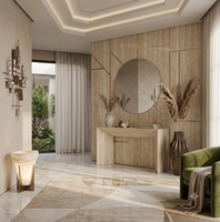 Console d'entrée ultra-étroite en travertin naturel de style italien minimaliste, design Wabi-sabi, fabriquée en Chine pour villa et maison