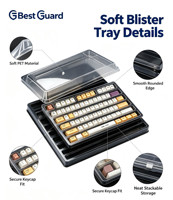 Boîte de rangement transparente empilable en PET recyclable de 1 mm d'épaisseur pour collection de touches de clavier, emballage blister personnalisé pour clavier mécanique