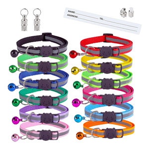 Hebilla de seguridad ajustable reflectante para mascotas, Collar para gatos, campana, suministros para mascotas - Product Image 1