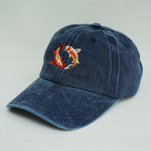 Gorra de Béisbol Unisex de Mezclilla con Diseño de Pez Koi Bordado, Ajustable, de 6 Paneles, Estilo Casual para Adultos, Gorra Tipo Dad Hat - Product Image 6