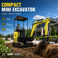 Mini-excavatrice compacte à cabine ouverte CE EPA EURO5 avec livraison gratuite pour l'aménagement paysager résidentiel, le creusement de fossés, les travaux agricoles et les excavations utilitaires