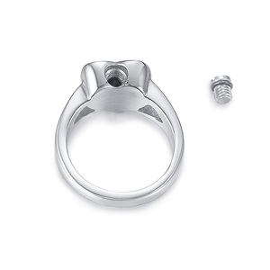 Mode Memorial hati pesona cincin guci untuk cinta abu kenang-kenangan pemegang malaikat baja nirkarat perhiasan cincin kremasi guci - Product Image 4