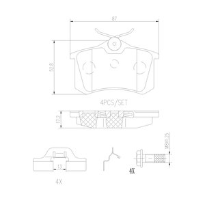 Nouvelles plaquettes de frein en céramique d'origine P85020N pour Audi A3 (8P1) Volkswagen Seat <span class=keywords><strong>Peugeot</strong></span> (2006-2015) Garantie de remplacement d'un an - Product Image 2