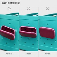 Accessoires de sac en silicone : support de téléphone, porte-monnaie, pochette zippée pour sac de plage en caoutchouc EVA perforé, logo personnalisé, vente en gros
