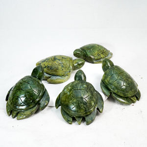 Natuurlijke Kristallen Gravures Voor Home Decor Helende Kristallen Steen Xiuyu Jade Hand Gesneden Gepolijste Groene Jade Schildpad - Product Image 4