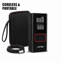 Compresseur d'air portable à charge rapide HAPOW, gonfleur de pneus, conception à gonflage rapide 2X, rainure de dissipation thermique latérale, écran LCD