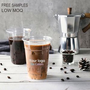Gobelet carré transparent en PET de 350 ml (12 oz) avec logo personnalisé imprimé, jetable, pour boissons froides, avec couvercle en dôme de 98 mm, pour la vodka - Product Image 2