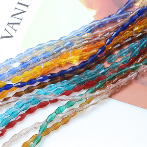 48 Pezzi / Filo <span class=keywords><strong>Perline</strong></span> in Cristallo a Punta Lunga Biconica 6*12mm Materiale DIY per Scarpe Fiori Accessori per Abbigliamento - Product Image 1