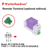 Dispositif de protection contre les surtensions (DPS) à rail DIN enfichable basse tension 220V/230V/240V AC T1+T2 25kA/50kA/100kA avec certification TUV