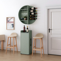 Meuble mural moderne de conception industrielle, rangement personnalisé, table pliante extensible en bois pour salon, comptoir de bar à domicile