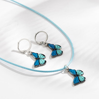 Collier en émail pour femmes, mode, goutte à goutte, papillon Sautoir, personnalité contractée, ligne de cire, Joker