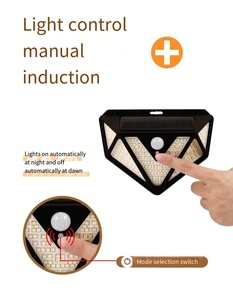 166 LED applique murale solaire éclairage à <span class=keywords><strong>cinq</strong></span> côtés IP65 étanche éclairage de jardin Durable en plastique utilisation extérieure détection du corps humain - Product Image 5