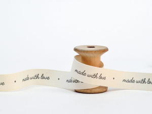 Ruban en sergé de coton naturel de 15 mm avec logo imprimé personnalisé, emballage écologique pour cadeau, ruban en sergé - Product Image 6