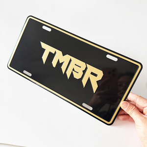 Placa de <span class=keywords><strong>Matrícula</strong></span> Personalizada con Logotipo en Relieve, Placa de <span class=keywords><strong>Coche</strong></span> de Aluminio Plateada/Dorada - Product Image 5