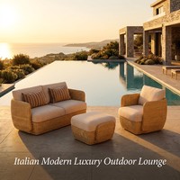 Verstellbarer Balkon-Couchtisch mit Dicker Polsterung für Schwimmbäder, Italienisches Modernes Luxus-Design in Kugelform, Naturfarben, für Villen, aus PE-Material