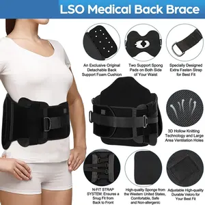 Soporte Lumbar médico para aliviar el dolor de espalda, cinturón de soporte lumbar ajustable para cintura y espalda