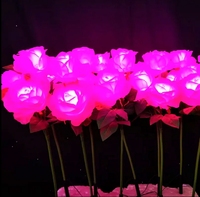 Lampe LED extérieure IP65 étanche 10W en forme de roses, blanc chaud, en plastique, pour décoration de mariage et de jardin