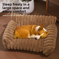 Lit pour chien luxueux et écologique en peluche - Lavable, respirant, durable, rectangle