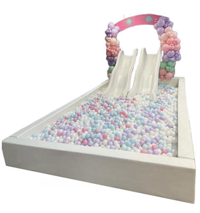 <span class=keywords><strong>Piscine</strong></span> à balles <span class=keywords><strong>XL</strong></span> blanche transparente populaire avec toboggan pour événements et locations – Grand bassin à balles intérieur/extérieur avec toboggan - Product Image 2
