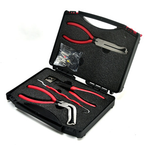 Juego de 5 piezas de alicates de desconexión para coche con mango rojo de 8 pulgadas, dentados, con cabezal recto y en ángulo, de grado profesional para cortar cables - Product Image 5