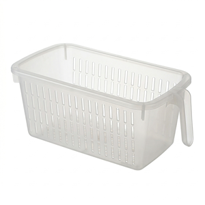 Compact Clear Pantry Kitchen Cabinet Organizer Handle Top <b>Shelf</b> Refrigerator Storage Bins <b>Basket</b> - Product Image 4