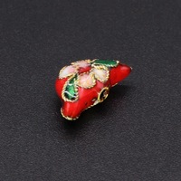 Perle d'espacement traditionnelle en filigrane cloisonné argenté-bleu, résistante à haute température, pour accessoire de bijouterie DIY, Bleu Jingtai, 15*8, petit lingot
