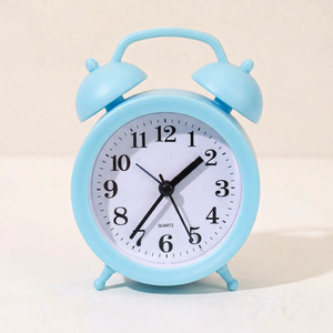 Round Multi-color Alarm <b>Clock</b> <b>Battery</b> Powered Single Sided for Back to School Student Use - Product Image 1