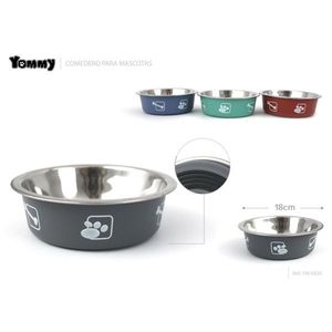 Ciotola per animali domestici Yommy in acciaio inossidabile 18 cm con base antiscivolo per cani e gatti - Product Image 1