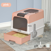 Nouveau style vert entièrement fermé, grand tiroir de type armoire 	 Bac à litière pour chat et accessoires autonettoyants