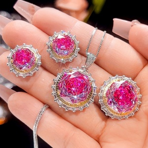 Ensemble de boucles d'oreilles pendantes florales en zircon plaqué or cuivre écologique 14-10 mm, bijoux pour femmes pour une élégance au quotidien - Product Image 3