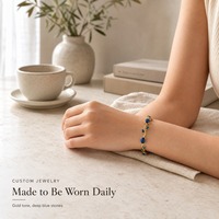 Gelang Rantai Berlapis Emas Trendy dari Paduan Seng, Bentuk Bunga dengan Zirkon, Grosir Kustom, Unisex, Hadiah Klasik untuk Wanita