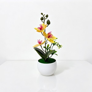Orchidée Phalaenopsis artificielle en bonsaï avec pot à effet d'ondulation de l'eau, fleur artificielle décorative pour intérieur, plante en pot de 24,5 cm - Product Image 5