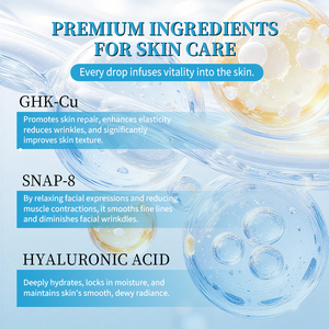Suero de Péptidos de Cobre GHK-Cu Antienvejecimiento, Antiarrugas, Reafirmante para Rostro y Cuello con Ácido Hialurónico, Marca Privada OEM ODM - Product Image 3