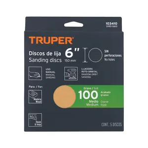 Master with 25 units Pack with 5 <b>sanding</b> <b>discs</b> 6' grit 100, blind - Product Image 1