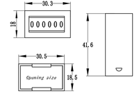 Vente en gros dc12v 24v AC compteur mécanique numérique à 6 chiffres compteur d'impulsions en plastique de pièce de jeu compteur industriel