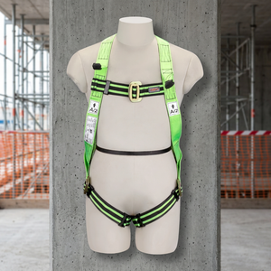 Harnais de sécurité complet en polyester, résistance à la rupture 22 KN, capacité de charge 150 kg, 2 anneaux en D, ceinture de protection contre les chutes réglable - Product Image 3