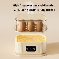 Cuiseur à œufs électrique multifonction compact et cuiseur vapeur pour petit-déjeuner, cuisson automatique avec minuterie de 30 minutes pour dortoirs étudiants et usage domestique