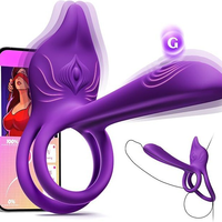 Vibrierendes Penisring-Set für Paare Doppelter Penisring Vibrator Fuchs-förmiger Klitoris-Stimulator 10-Gang Wasserdicht IPX7 Realistische Berührung