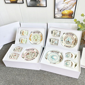 Best Selling Nordic Royal Moon Collection Bone China 230ml Capacity Gift Box Restaurant Set <b>Cup</b> <b>Saucer</b> - Product Image 5