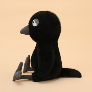Nuovo corvo nero corvo taccola uccello peluche bambola Super morbido cotone carino per festa di Halloween decorazione per la casa ODM personalizzazione - Product Image 5