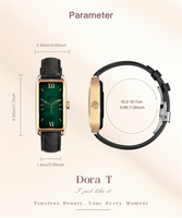 Montre connectée Dora T classique et élégante pour femmes avec boîtier en alliage, bracelet en cuir, appels Bluetooth, moniteur de fréquence cardiaque, montres intelligentes au poignet
