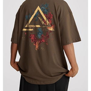 Camiseta de hombro caído de gran tamaño de alta calidad con diseño de logotipo personalizado de algodón 100% para hombre de muestra gratis, camisetas lavadas en blanco sólido - Product Image 3