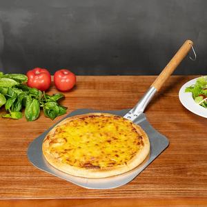 Pelle à <span class=keywords><strong>pizza</strong></span> carrée en aluminium de 12 pouces Logo personnalisable <span class=keywords><strong>Accessoires</strong></span> de <span class=keywords><strong>four</strong></span> à <span class=keywords><strong>pizza</strong></span> en métal avec manche en bois - Product Image 6
