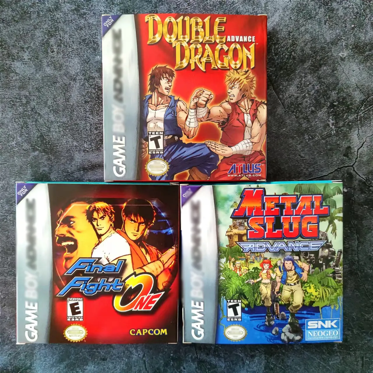 Jogos de vídeo game boys advance para gba, com caixa metal slg dupla dragon final fight