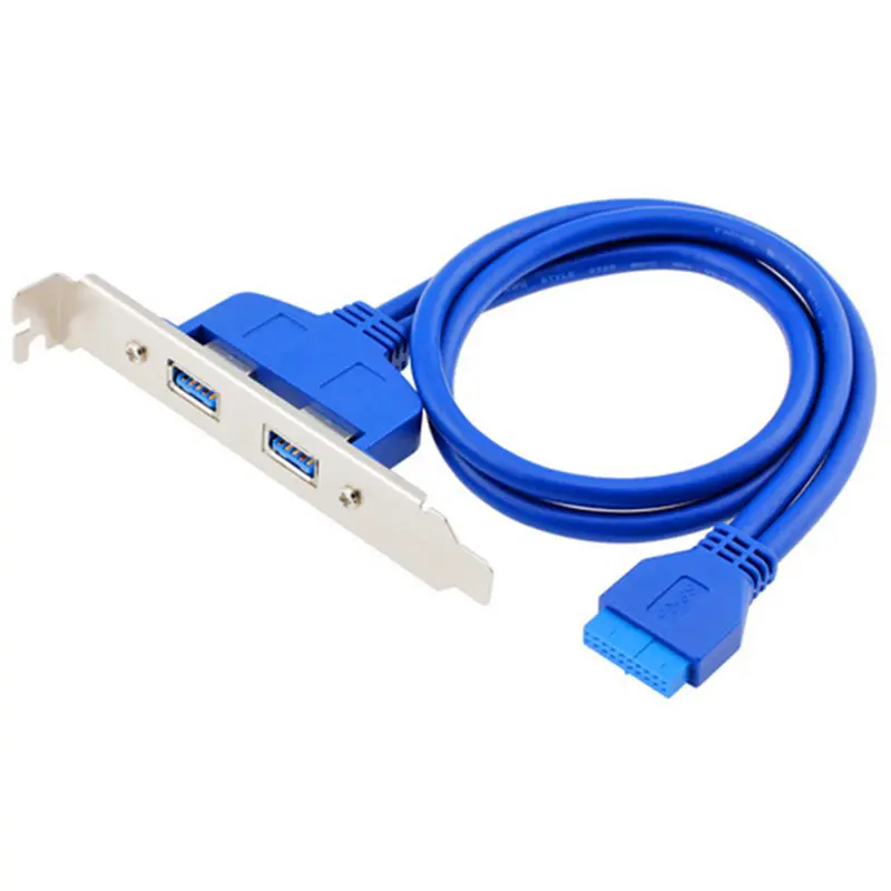 WSY Wholesale Dual USB A to IDE 20 Pin cable Computer PC Case motherboard panel mount USB extension cord