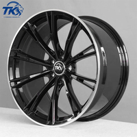 Nouvelles jantes en aluminium forgé multi-rayons de 17 à 22 pouces, style ABT, noir brillant poli, compatibles avec Audi Mercedes, 5x112
