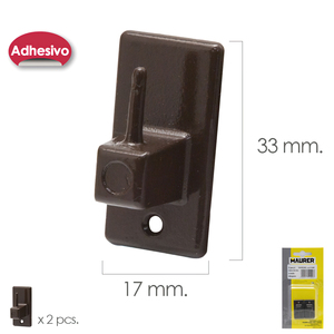 Gancio Adesivo per Tende / Tenda Trasparente Marrone (Confezione Blister da 2) - Product Image 1