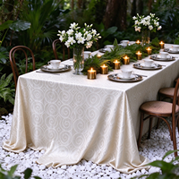 Nappe de table en satin jacquard de luxe, en polyester, infroissable, lavable, réutilisable, résistante à la chaleur, pour mariage, banquet, fête